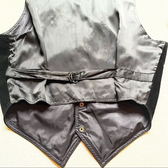 Stefano Man Black Vest Medium Leather front with front pockets - Picture 5 of 7